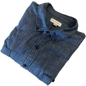 Free Assembly Mens XXXL Blue Chambray Button Down Shirt FAMWT00131FA23 XXXL